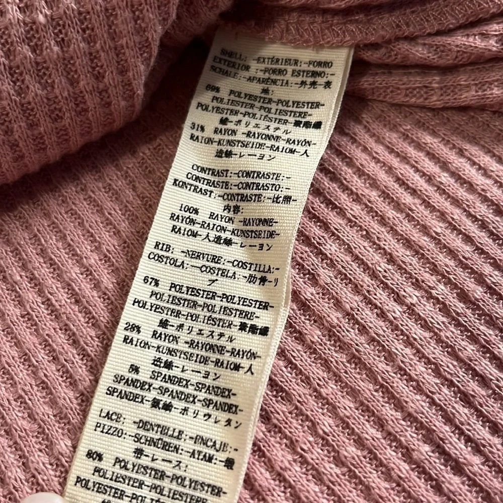 Free People Rose Sweetest Thing Thermal Top Size M